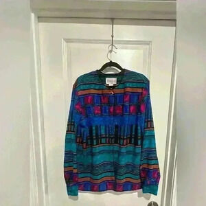 Size Large 80s Jordan Jewel Tone Blouse( Vintage)